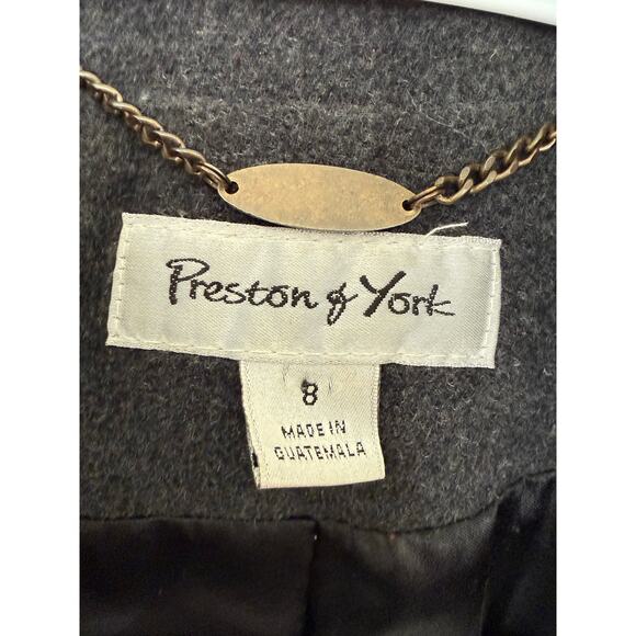 Vintage Preston & York Women's Gray Wool Blend Coat size 8 - Picture 5 of 8